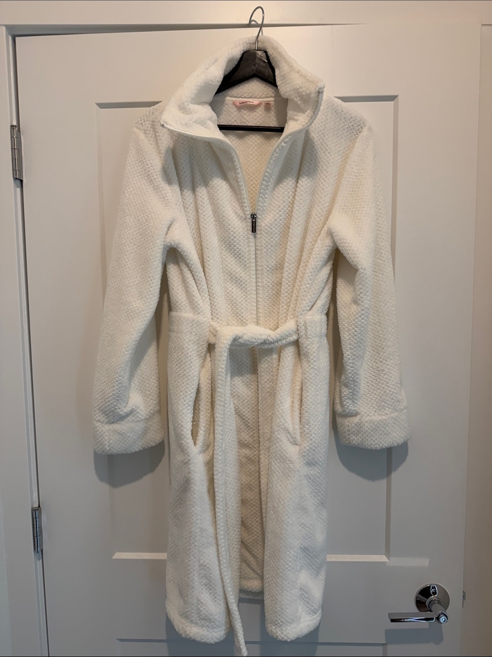 La Vie En Rose Plush Zip Robe with Belt